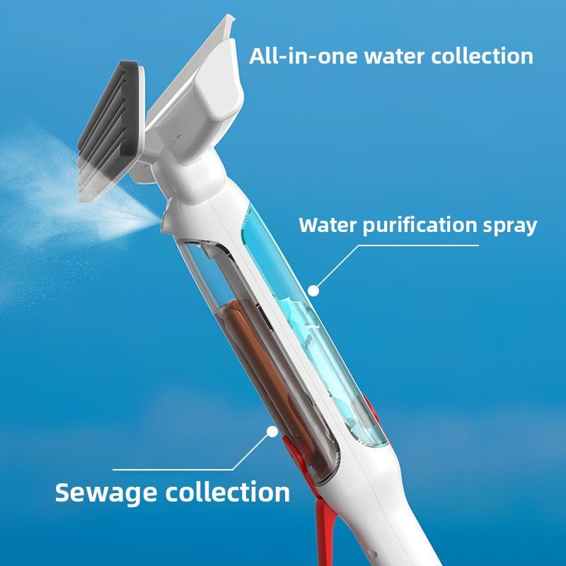Adjustable Window Cleaning Tool with Scrubbing Cloths for High-rise Glass
