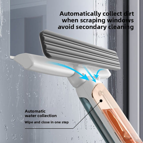 Adjustable Window Cleaning Tool with Scrubbing Cloths for High-rise Glass